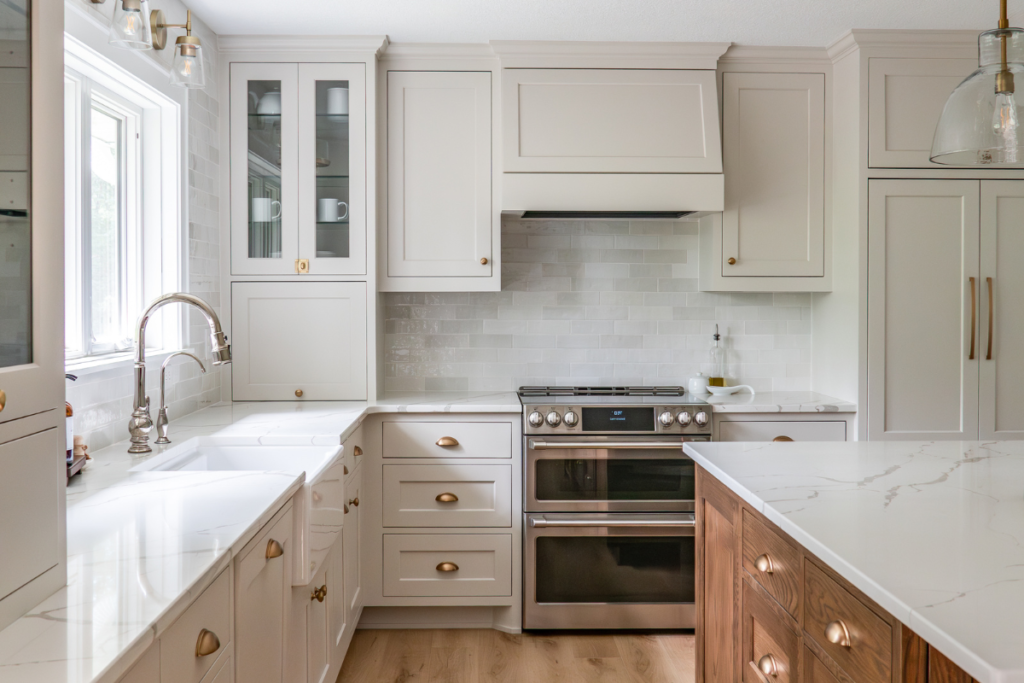 Warm Wood and White Kitchen
