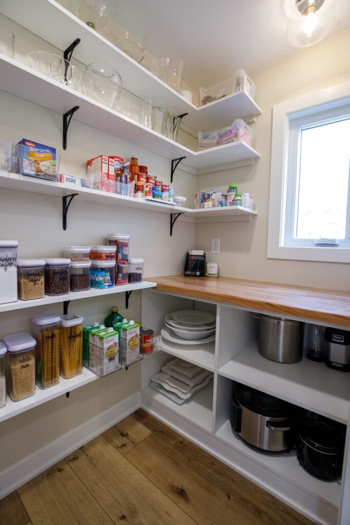 Pantry with Butcher Block Countertops