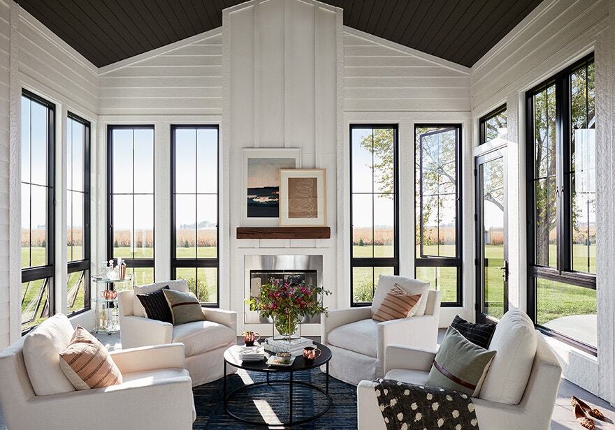 Sunroom with Large Windows