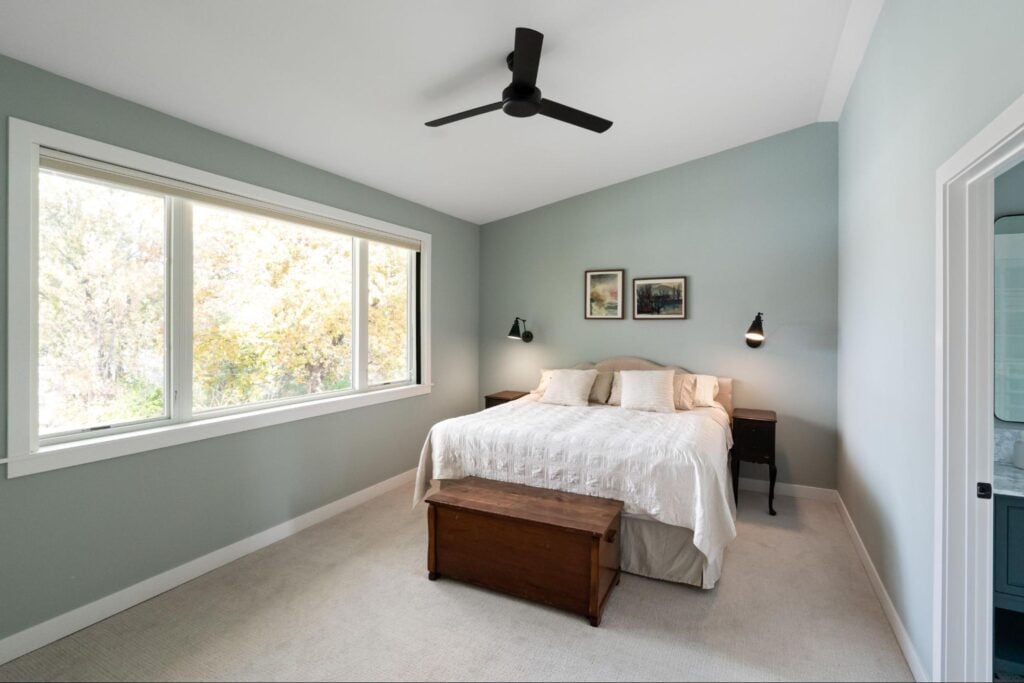 interior of a 2nd story bedroom