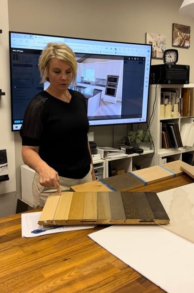 interior designer steph morris presenting a home design