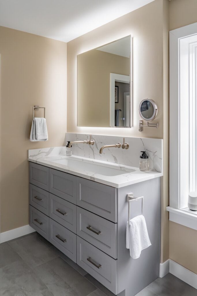 vanity with two sinks