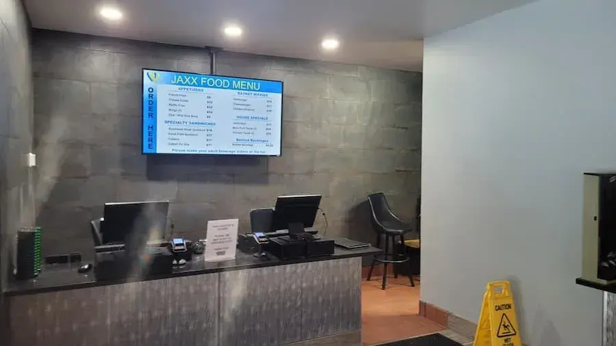 digital menu and point of sale counter