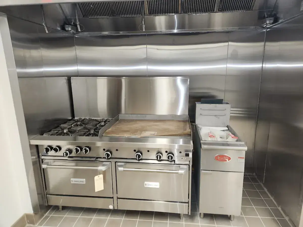 new gas and flattop grill and fryer in commercial restaurant project