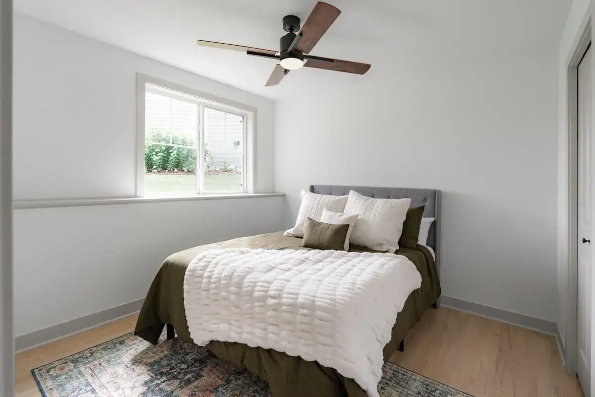 single bedroom in basement renovation