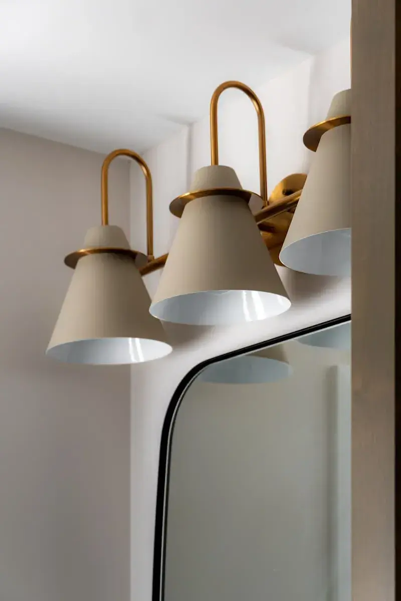 copper and matte shade lighting detail