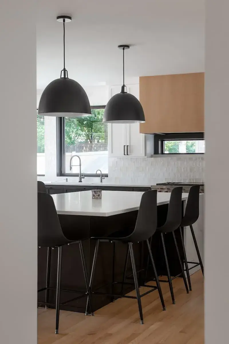 View of remodeled kitchen island