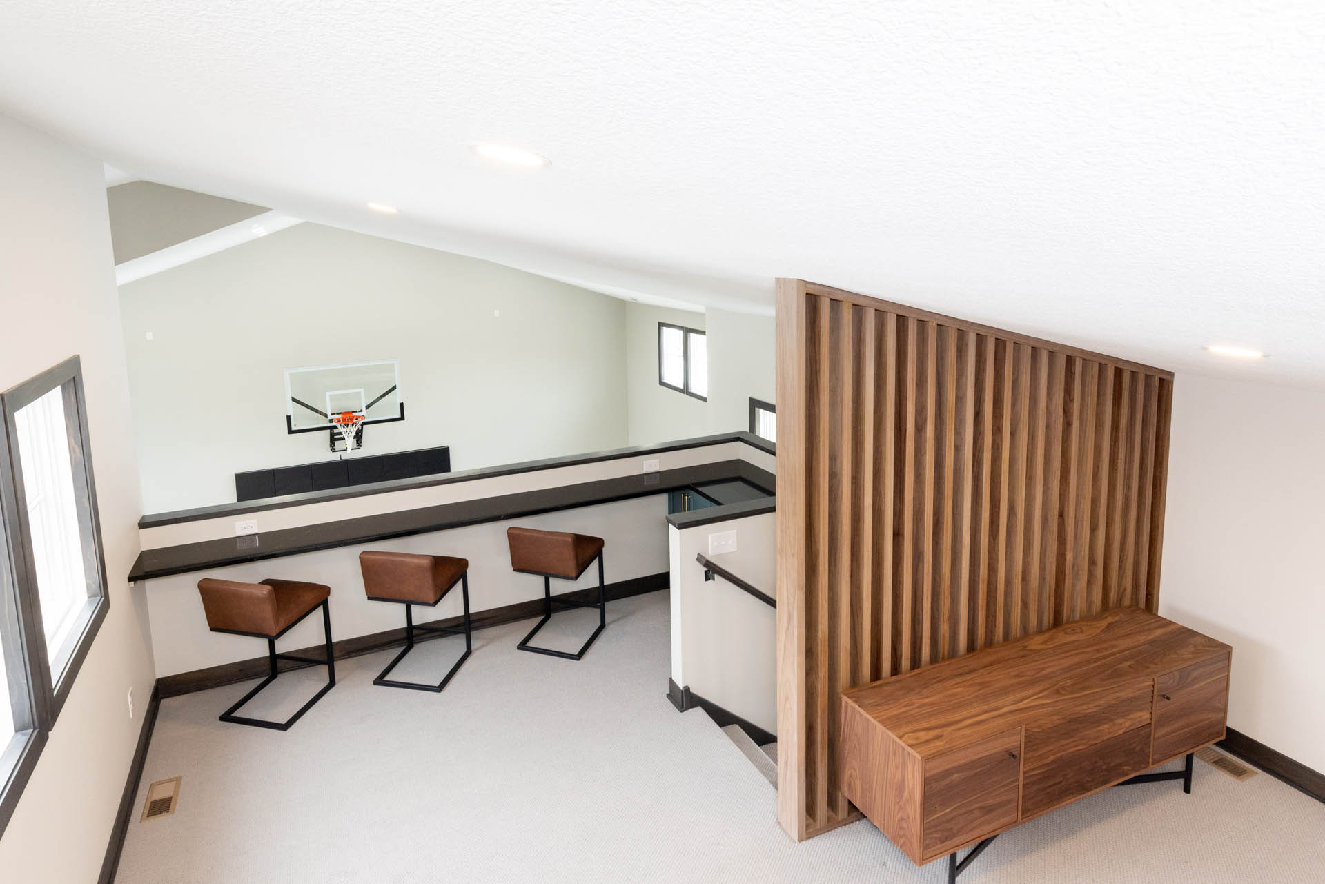 mezzanine area with seating