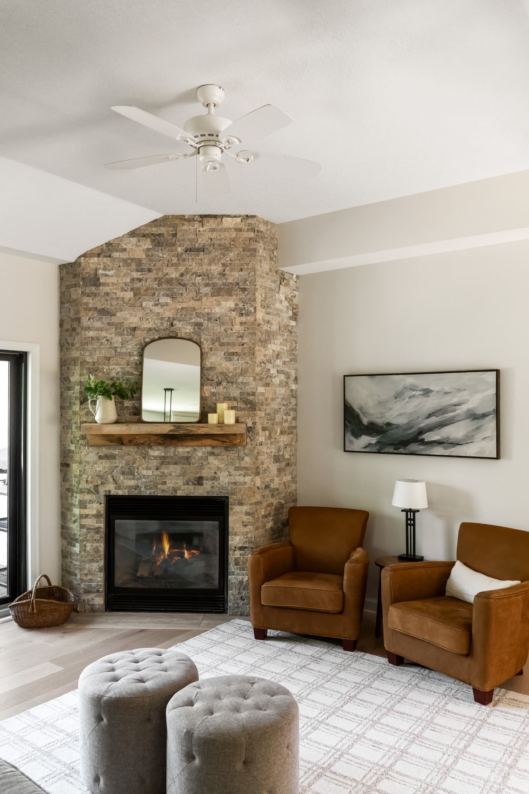 a living room with a boho aesthetic