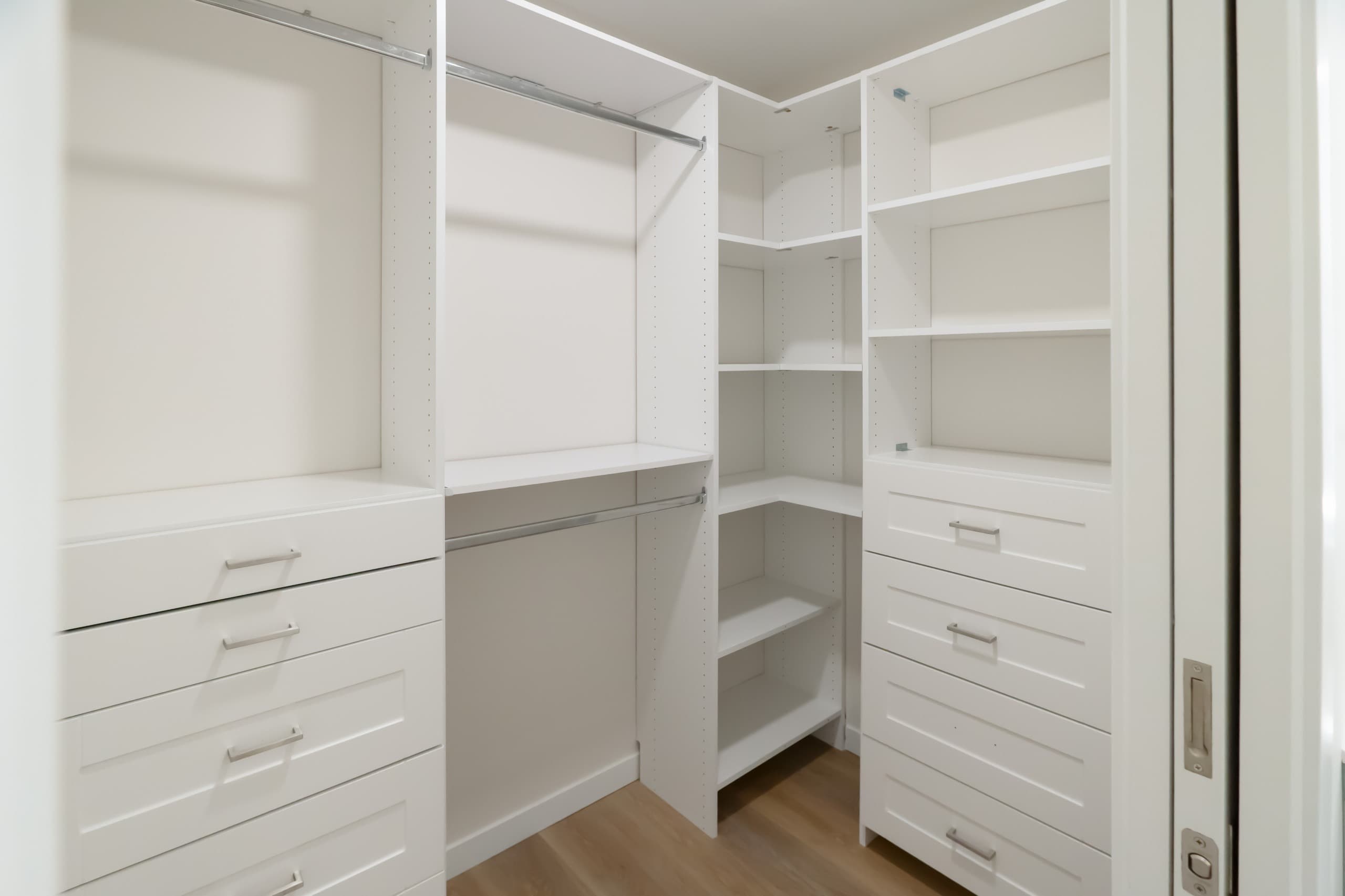 closet with built-in shelving